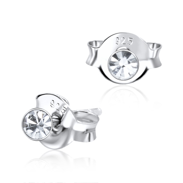 Roundy Stone Silver Stud Earring ST-1103 (2.5mm)